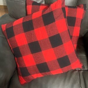 Red and Black Buffalo Plaid Throw Pillow - Classic Holiday Accent get 2